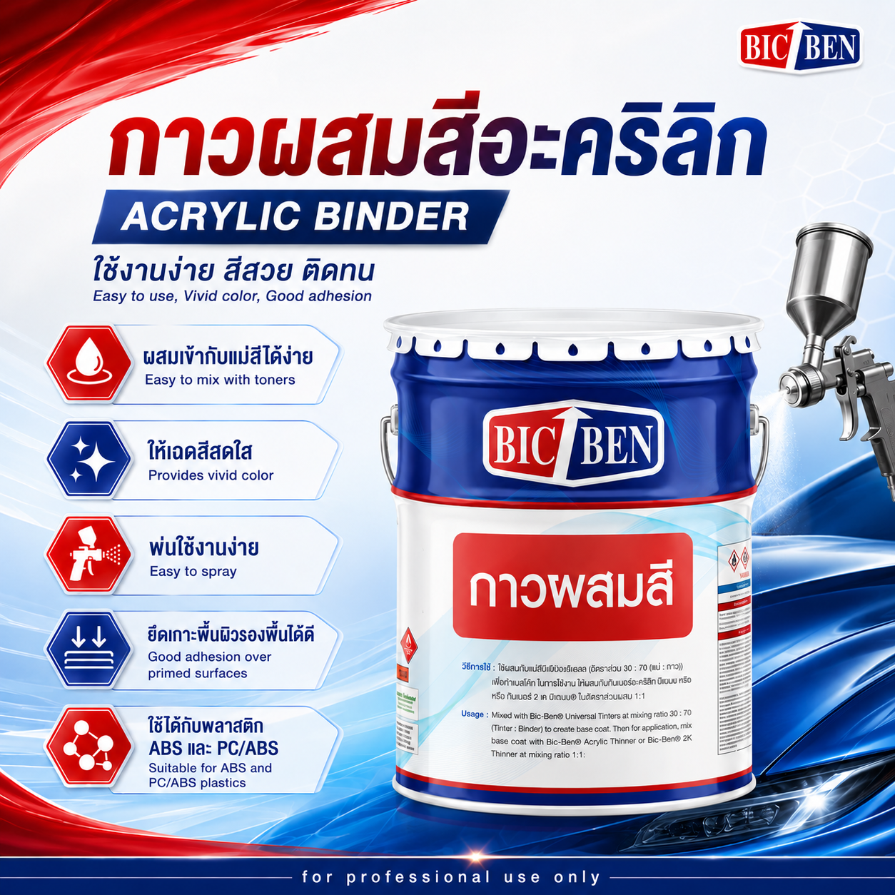 กาวกันด่างอะคริลิค ผสมสี #9100