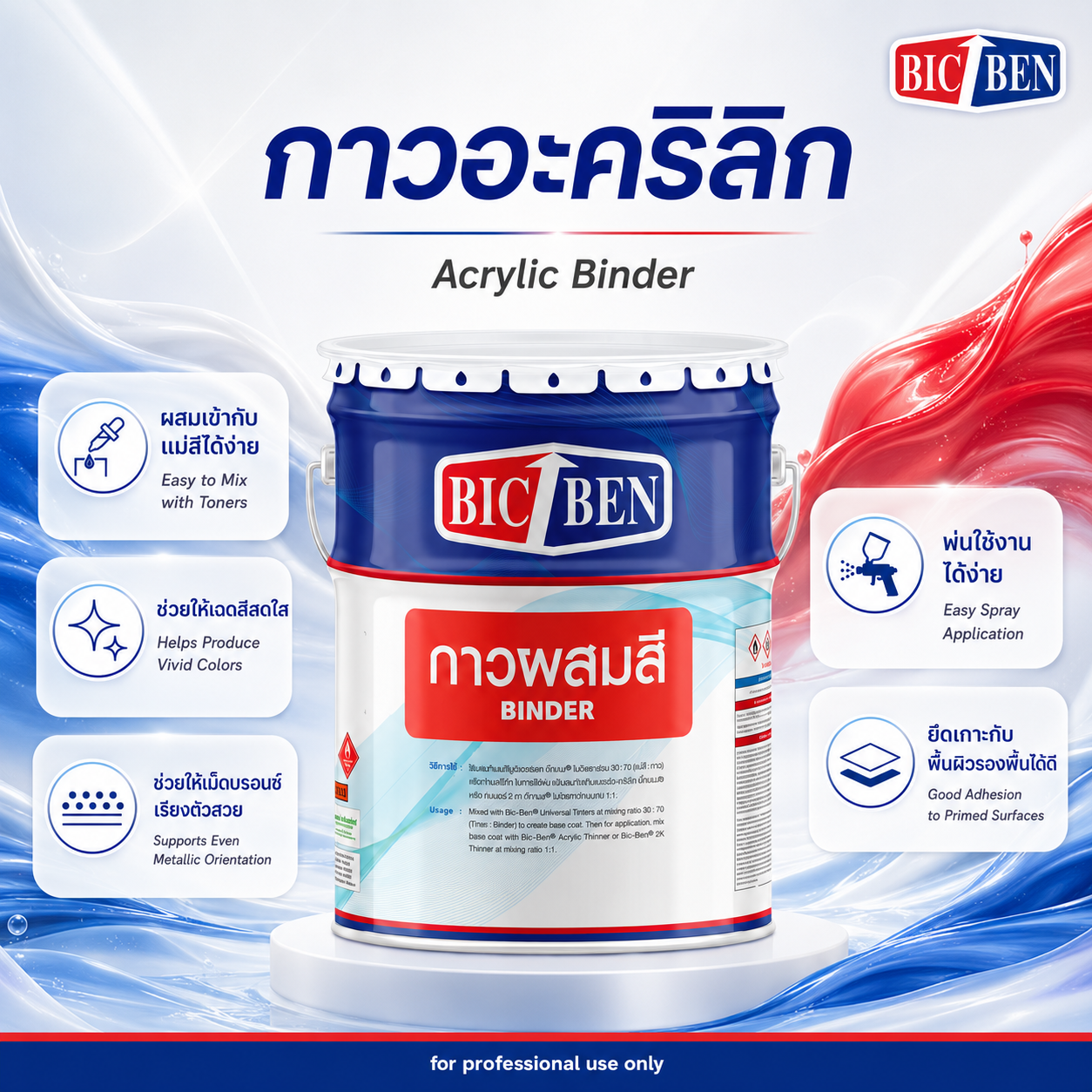 กาวกันด่างอะคริลิค ผสมสี #9400