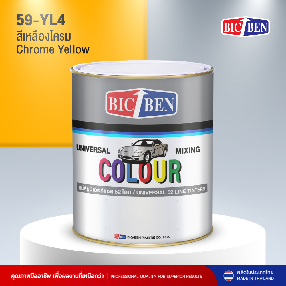 สีพ่นรถยนต์อะคริลิค BIC-BEN สีเหลือง