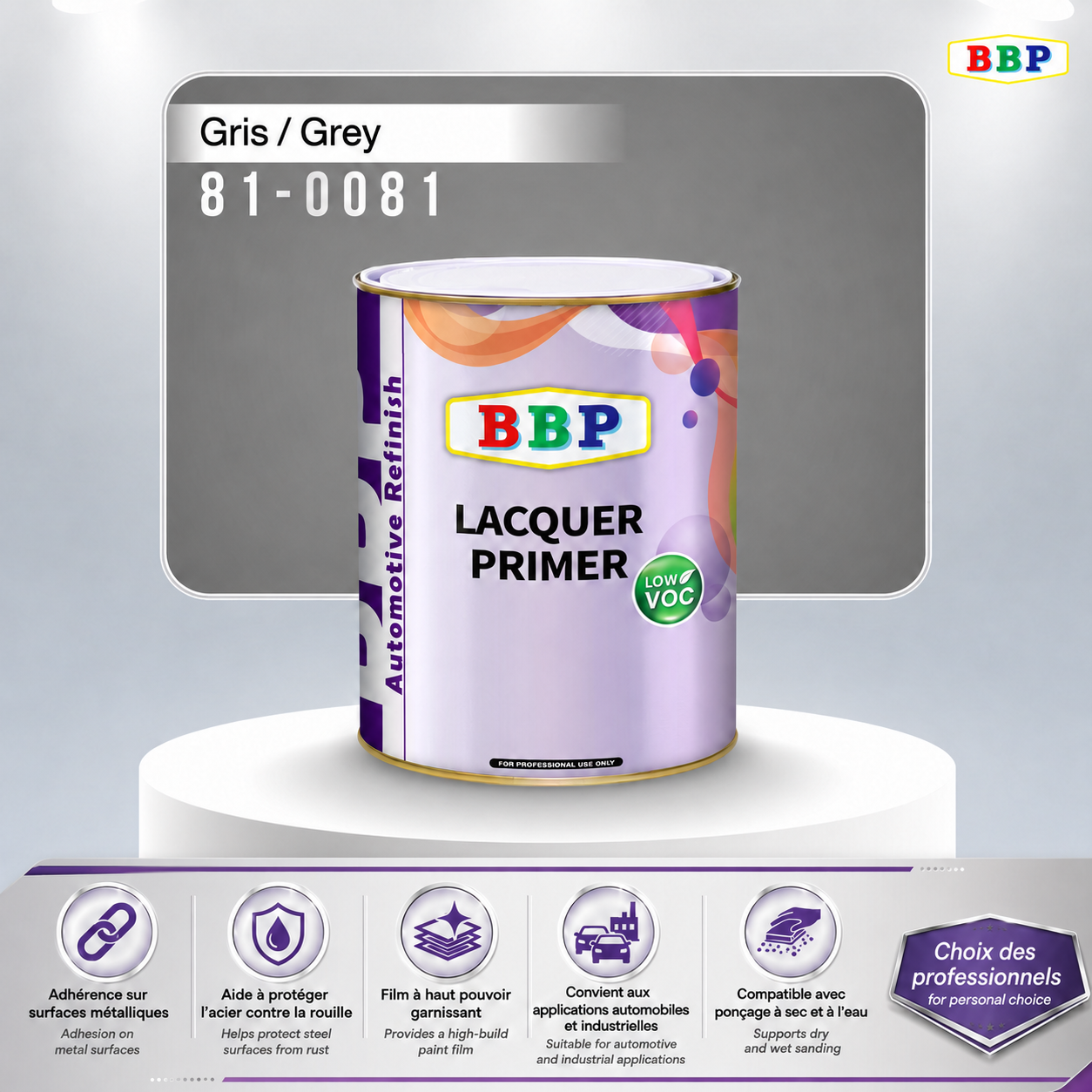 สีรองพื้นอะคริลิคกันยุบ สีเทา BBP